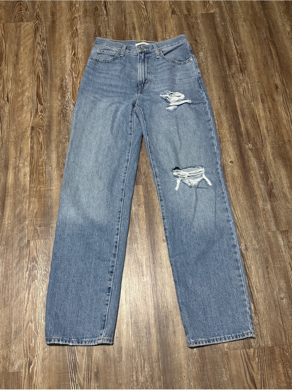 Levi's '94 Baggy High Rise Straight Jeans Women's 25 Distressed Trendy Classic